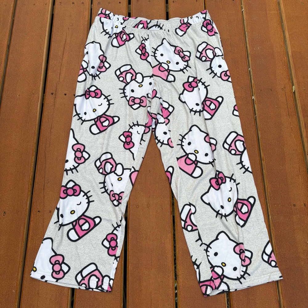 Hello Kitty Pink and White Pajama Bottoms
